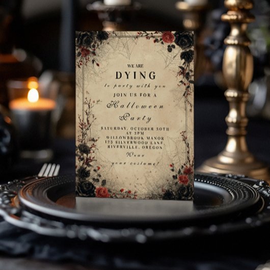 ゴシックバラコブハロウィーンお祝い 招待状