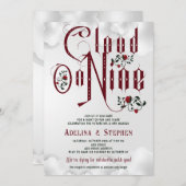 ゴシックバラズクラウドナインウェディングシャワー 招待状 (正面/裏面)