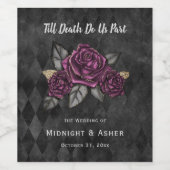 ゴシックバラハロウィン結婚ズ ワインラベル (シングルラベル)