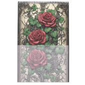 ゴシックバラバイアイビーとこうもりゴシック美術 カレンダー (1月 2027)
