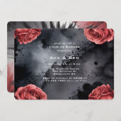 ゴシックバラフレームカップルシャワー 招待状 (正面/裏面)