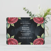 ゴシックバラフレームブランチ&バブリー 招待状 (スタンド正面)