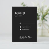 ゴシックバラブラックエレガントなウェディングレスポンスカード 出欠カード (スタンド正面)