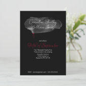 ゴシックバラブラック赤いハート点滴 招待状 (スタンド正面)