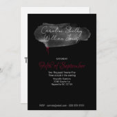 ゴシックバラブラック赤いハート点滴 招待状 (正面/裏面)