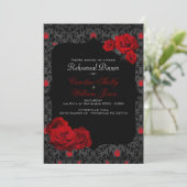 ゴシックバラブラック&レッドリハーサルディナー 招待状 (スタンド正面)