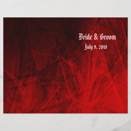 ゴシックバラ折り畳み結婚式 プログラム (正面)