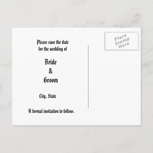 ゴシックバラ日付のはがきを保存 案内ポストカード (裏面)