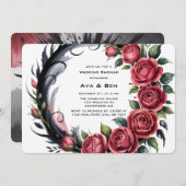 ゴシックバラ枠ウェディングシャワー 招待状 (正面/裏面)