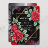 ゴシックバラ枠ブライダルシャワー 招待状 (正面/裏面)