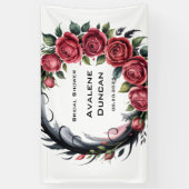 ゴシックバラ結婚のフレームブライダルシャワー 横断幕 (縦)