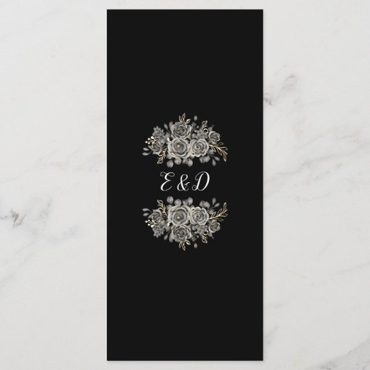 ゴシックバラ結婚ズフローラサンキュー座席表 メニュー (裏面)