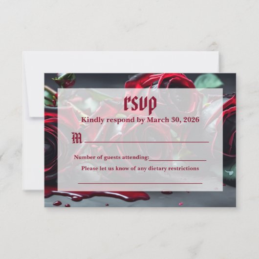 ゴシックバラ結婚ズ 出欠カード (正面)