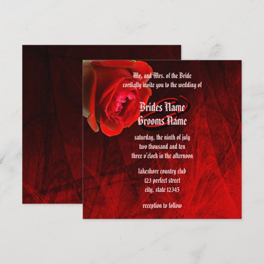 ゴシックバラ結婚ズ 招待状 (正面/裏面)