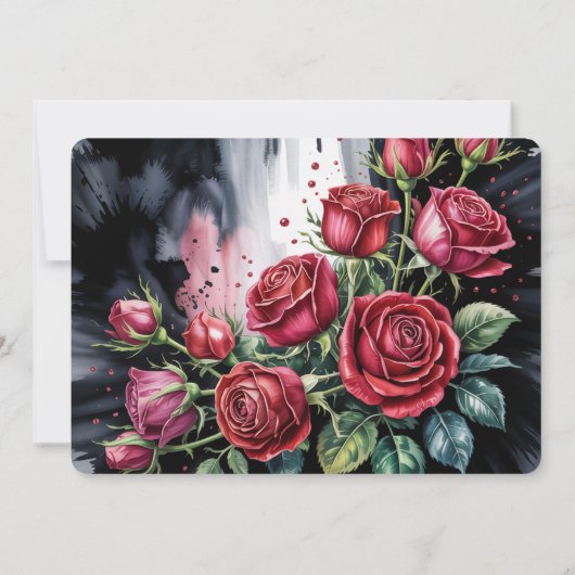 ゴシックバラ結婚フレームお祝い 招待状 (裏面)