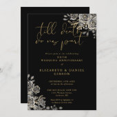 ゴシックバラ結婚フローラ記念日 招待状 (正面/裏面)