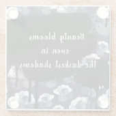 ゴシックバラ美しい開花の影 ガラスコースター (裏面)