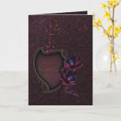 ゴシックバラ誕生日 カード (黄色い花)