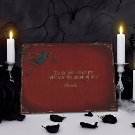 ゴシックバラ赤と結婚黒 招待状