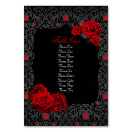 ゴシックバラ赤と黒の表番号 テーブルナンバー