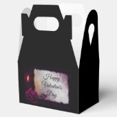 ゴシックバラ、キャンドル、パーチメントバレンタイン フェイバーボックス (オープン)