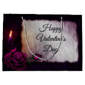 ゴシックバラ、キャンドル、パーチメントバレンタイン ラージペーパーバッグ (裏面)