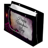 ゴシックバラ、キャンドル、パーチメントバレンタイン ラージペーパーバッグ (正面アングル)