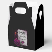 ゴシックバラ、キャンドル、パーチメント、ロケット誕生日 フェイバーボックス (オープン)