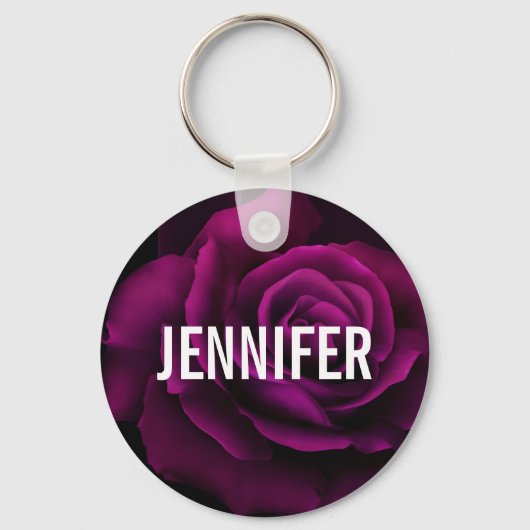 ゴシックバラ、キャンドル、パーチメント、ロケット キーホルダー (正面)