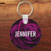 ゴシックバラ、キャンドル、パーチメント、ロケット キーホルダー (正面)