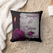 ゴシックバラ、キャンドル、パーチメント、ロケット クッション (ブランケット)