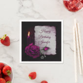 ゴシックバラ、キャンドル、パーチメント、ロケット スタンダードカクテルナプキン (インサイチュ)