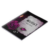 ゴシックバラ、キャンドル、パーチメント、ロケット ノートブック (左側)