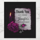 ゴシックバラ、キャンドル、パーチメント、ロケット ワインラベル (シングルラベル)