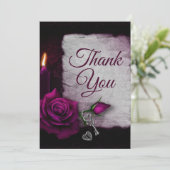 ゴシックバラ、キャンドル、ロケットパーティー サンキューカード (スタンド正面)