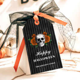 ゴシックバラ&スカルハッピーハローウィン ギフトタグ