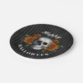 ゴシックバラ&スカルハッピーハローウィン ペーパープレート (アングル)