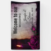 ゴシックバラ、ロウソク、パーチメント結婚ズ 横断幕 (縦)