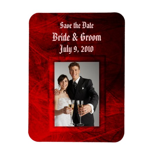 ゴシックバラSave the Dateプレミアムマグネット マグネット (縦)