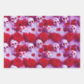 ゴシックバレンタインデーのラッピング紙とスカル ラッピングペーパーシート (正面3)