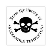 ゴシックパイレーツ スカル クロスボーンズ 図書館 本の名前 セルフインキングスタンプ (デザイン)