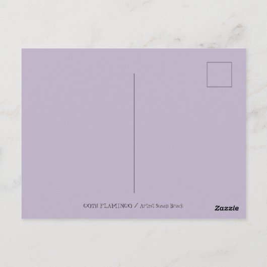 ゴシックパンクロッカーフラミンゴ、スカル、スパイクヘア ポストカード (裏面)