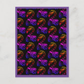 ゴシックパンクロッカーフラミンゴ、スカル、スパイクヘア ポストカード (正面)