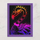 ゴシックパンクロッカーフラミンゴ、スカル、スパイクヘア ポストカード (正面)