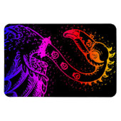 ゴシックパンクロッカーフラミンゴ、スカル、スパイクヘア マグネット (横)