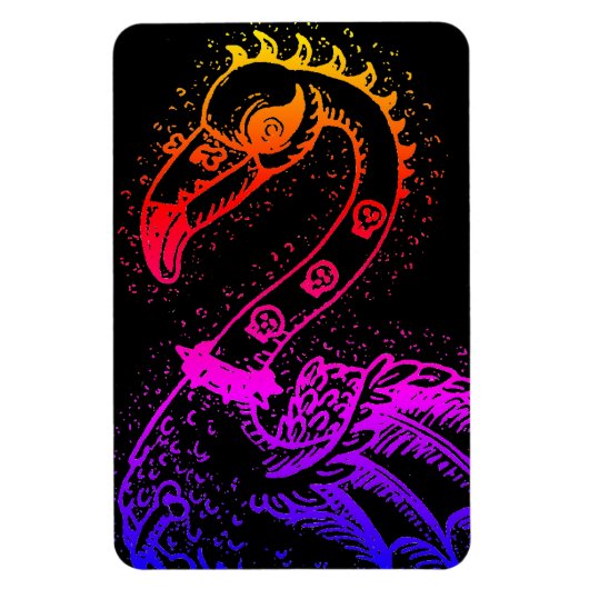 ゴシックパンクロッカーフラミンゴ、スカル、スパイクヘア マグネット (縦)