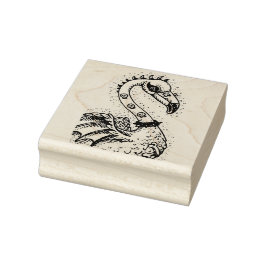 ゴシックパンクロッカーフラミンゴ、スカル、スパイクヘア ラバースタンプ