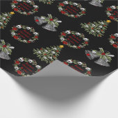 ゴシックパーソナライズされたスカルツリーリース ラッピングペーパー (角)