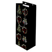 ゴシックパーソナライズされたスカルツリーリース ワインギフトバッグ (正面アングル)