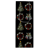 ゴシックパーソナライズされたスカルツリーリース ワインギフトバッグ (正面)